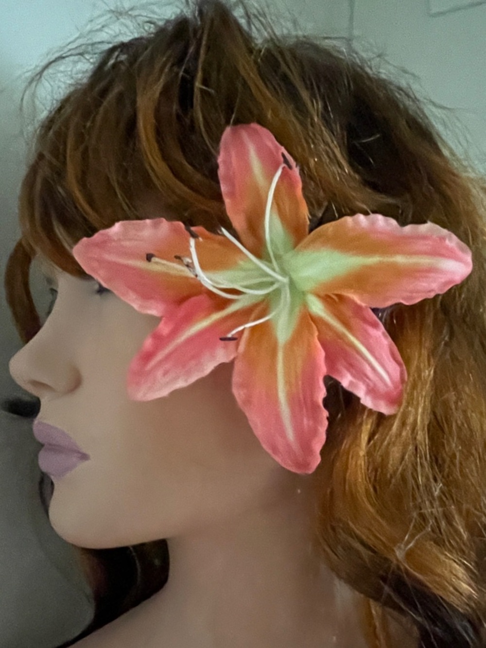 Flame Casablanca Lily Floral Hair Pin ROCKABILLY Pinup VLV Style